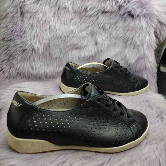 Dansko Orli Nappa Leather Perforated Sneakers Womens Size 40 US 10-10.5 Black - Picture 2 of 8